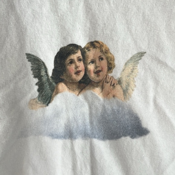 Daisy Street Fiorucci Angels White Crop Top - Picture 3 of 4